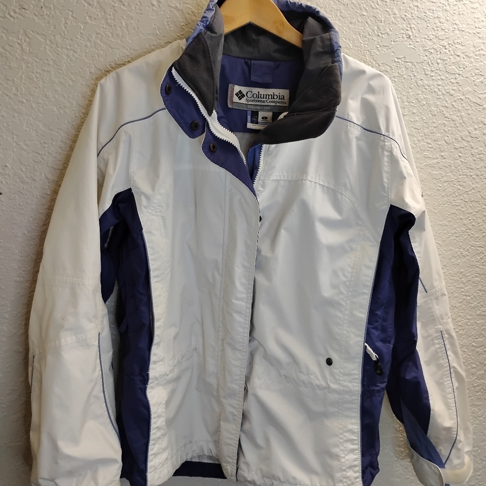 Columbia Vertex Women's Large White and Blue Jacket Waterproof